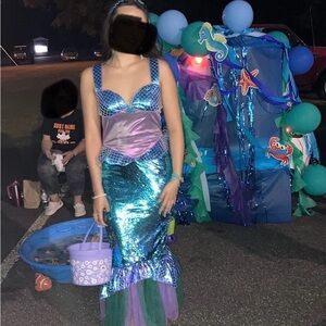 Sparkling Mermaid woman’s Costume - Blue and Purple comes with headband